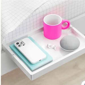 Modern White Bedside Organizer Shelf